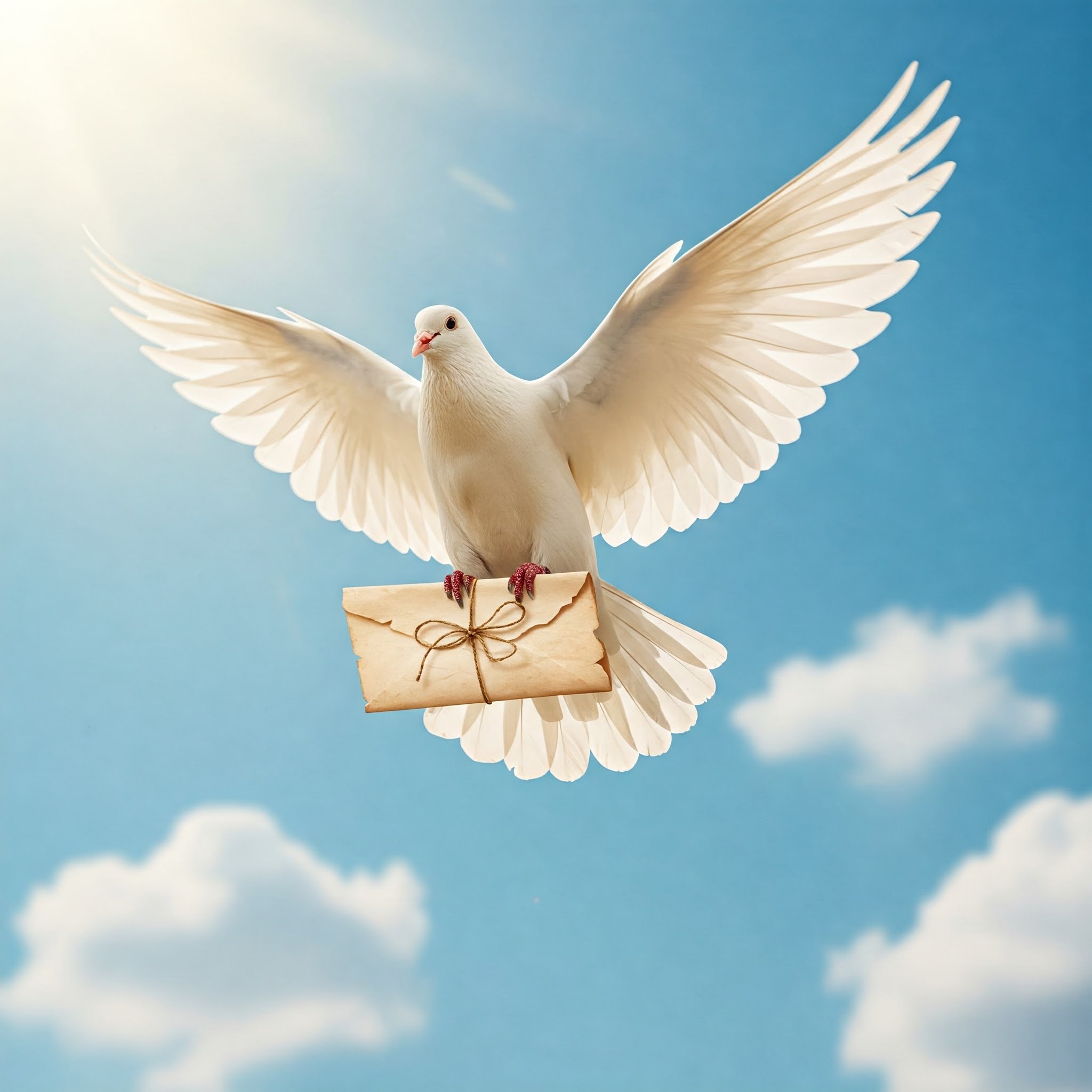 pigeon holding letter